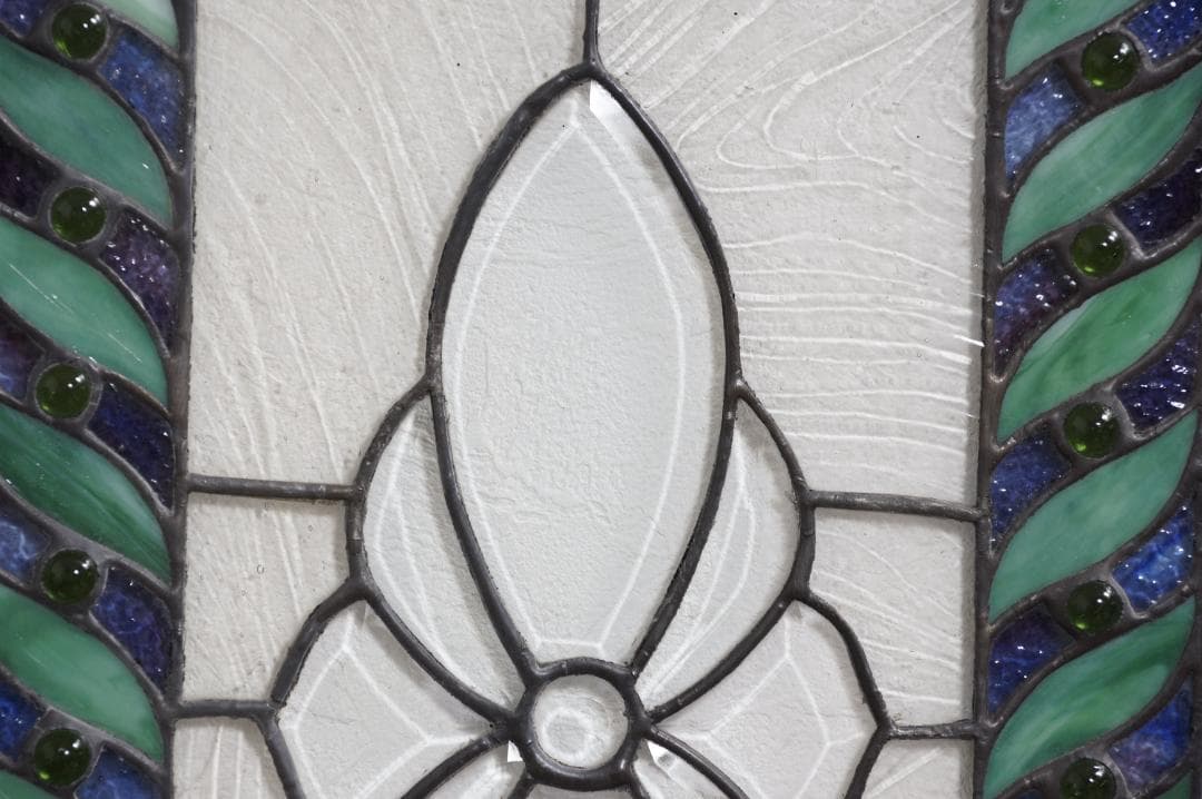 西洋アンティーク　大　ステンドグラス　縦54cm×横35cm　 アートパネル