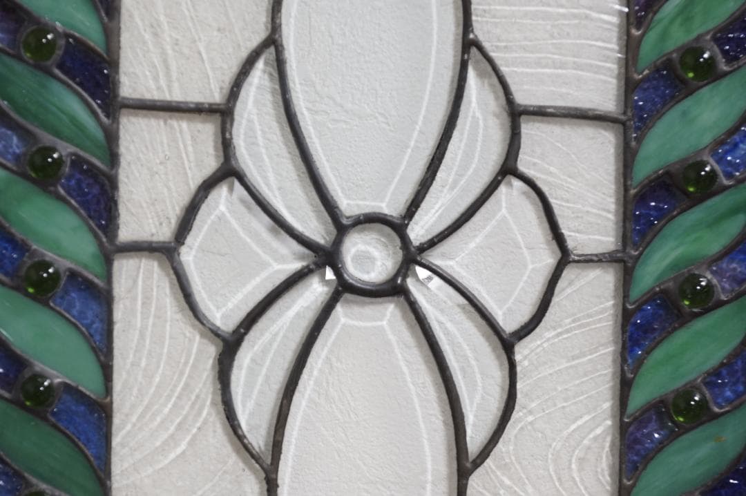 西洋アンティーク　大　ステンドグラス　縦54cm×横35cm　 アートパネル