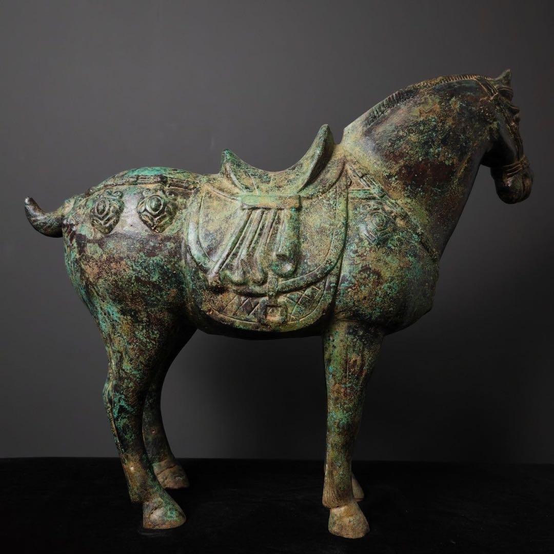 中国古美術品·古青銅器★西周青銅馬★宮蔵珍品・文房置物·風水開運置物・金運UP