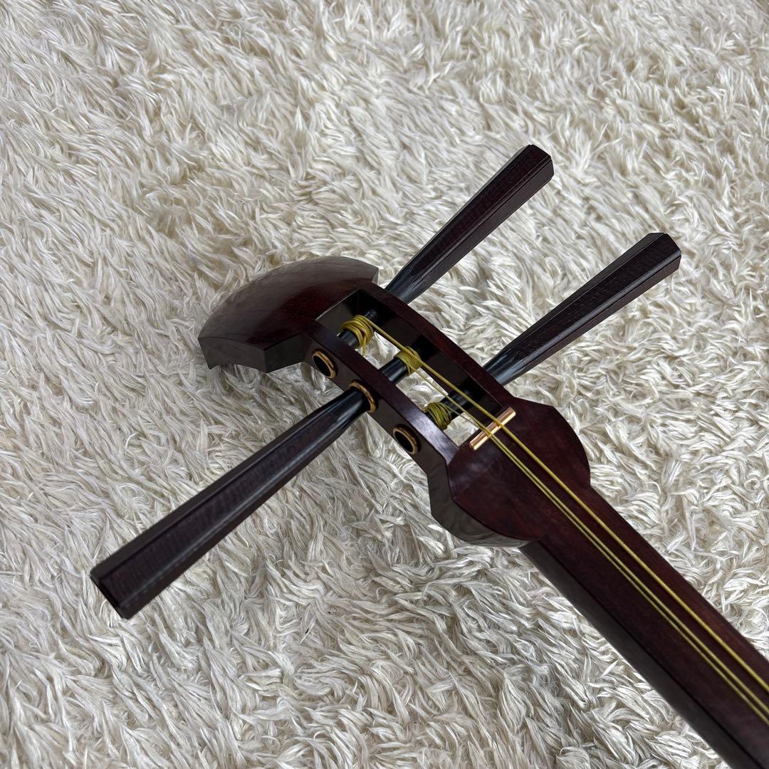 高級品？紅木！中棹！折り畳みケース付き★三味線セット◎