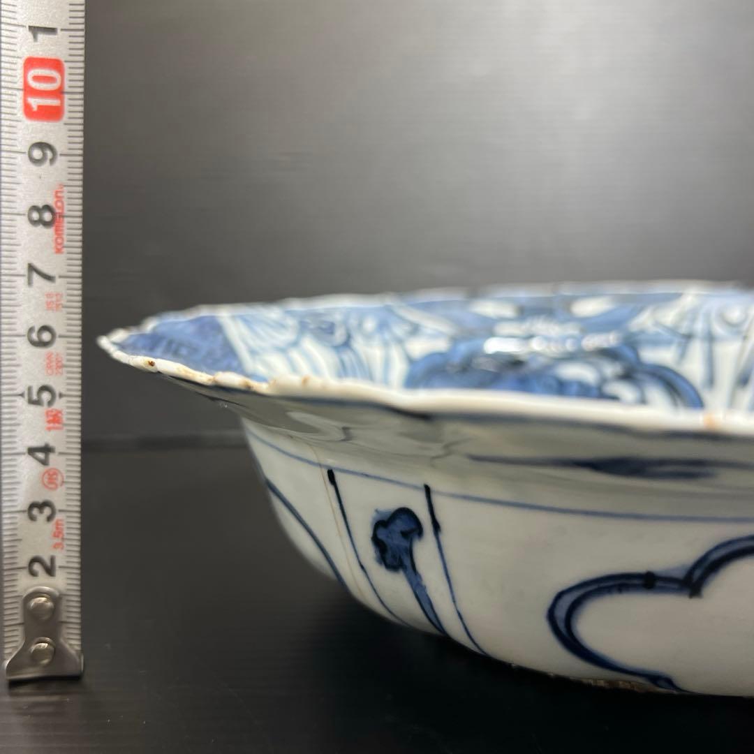 中国明時代　古染付兜鉢　口径約21.5㎝　東Y7-1202☆2Fタサオ