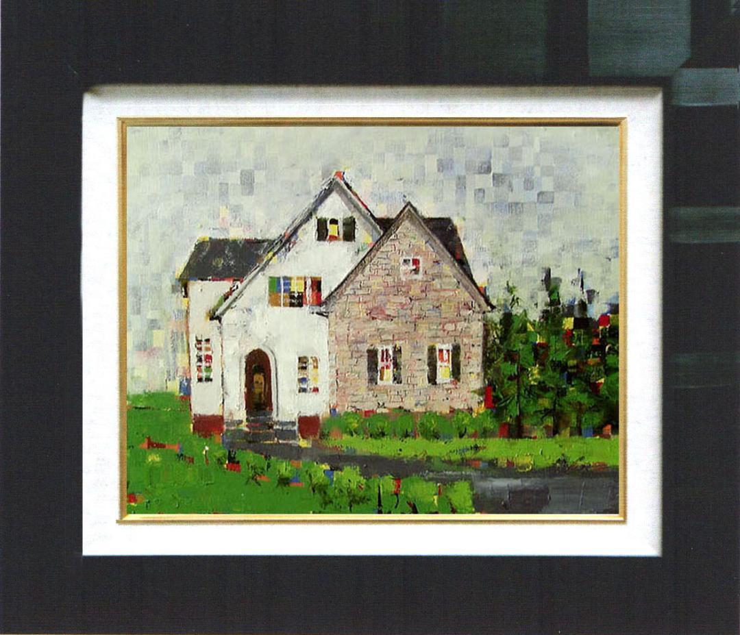 油絵 菅家令子 絵 絵画 インテリア 額付(白) uF6-062303 風景