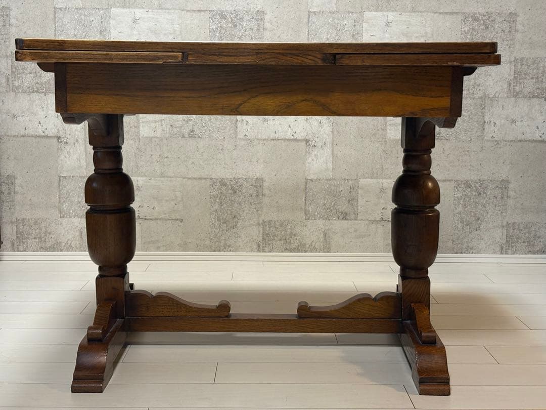 【1/5】イギリスアンティークドローリーフテーブル(ダイニングセット)※椅子別売