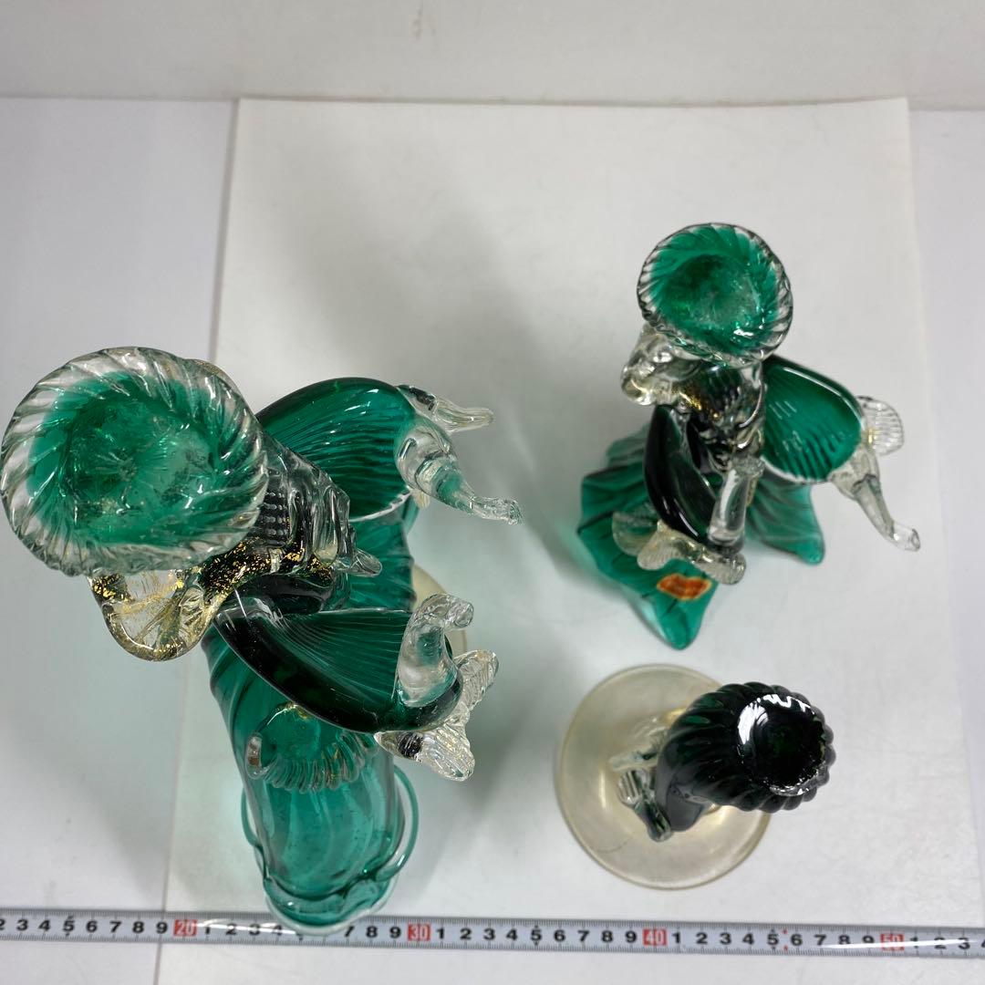 ムラーノガラス　一対　高さ30㎝　タカサ　東な7-0312①