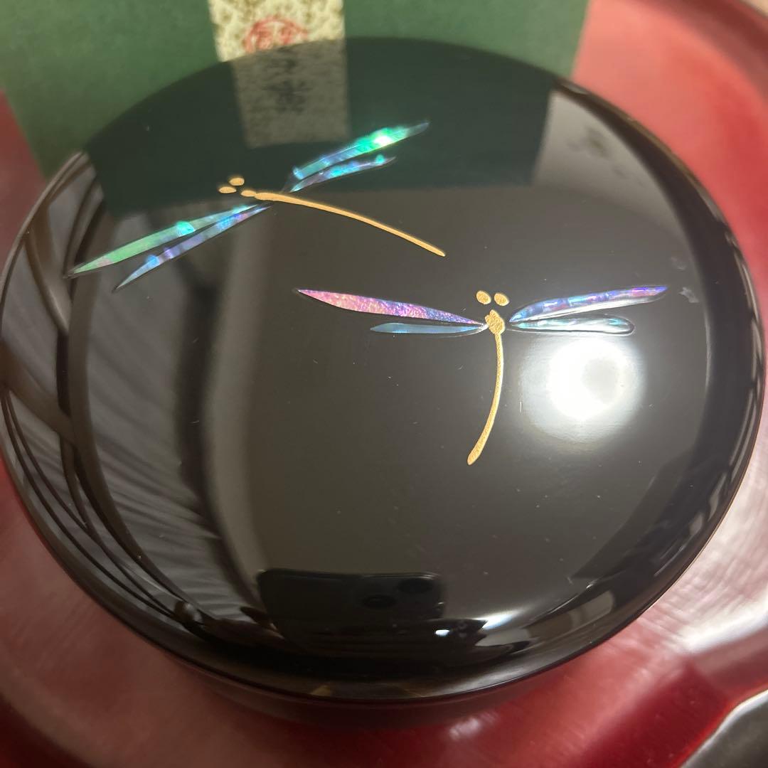 定価55000円　京漆匠　象彦　とんぼ ヤンポ　漆器　菓子器　菓子鉢　漆塗り