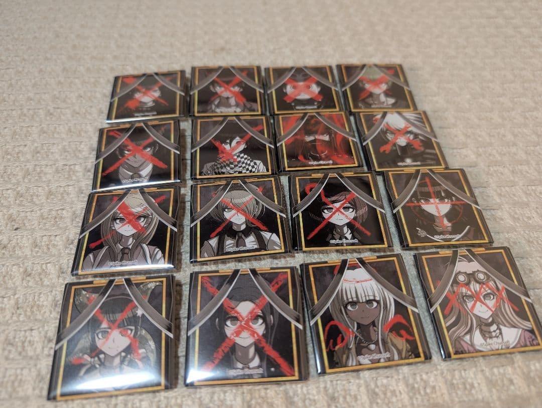 【希少】ダンガンロンパ V3 遺影 スクエア缶バッジ 全16種セット コンプ