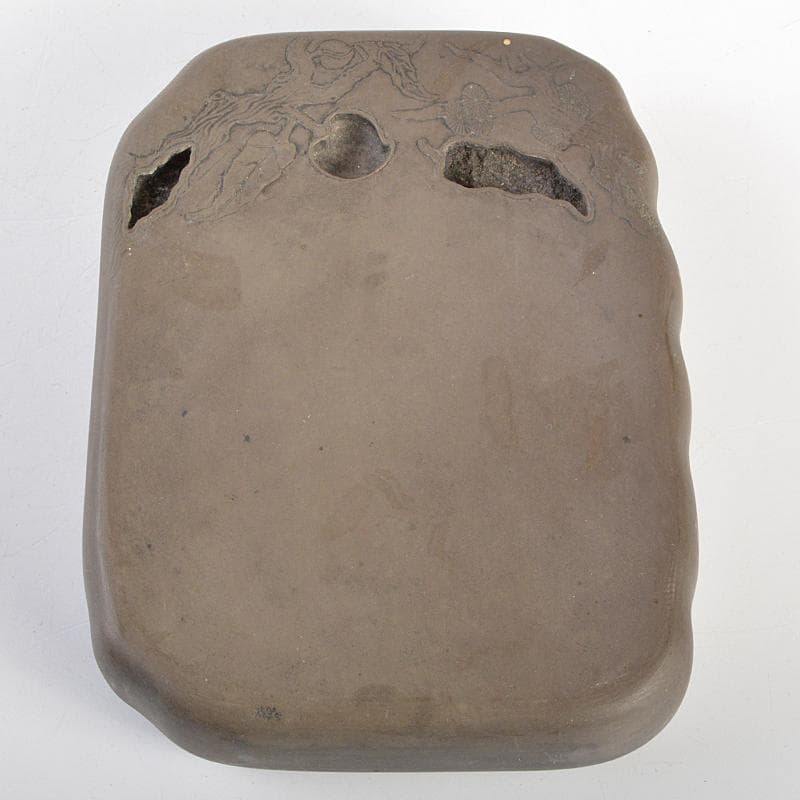 中国　書道具　果実刻　端渓硯　M　R7297