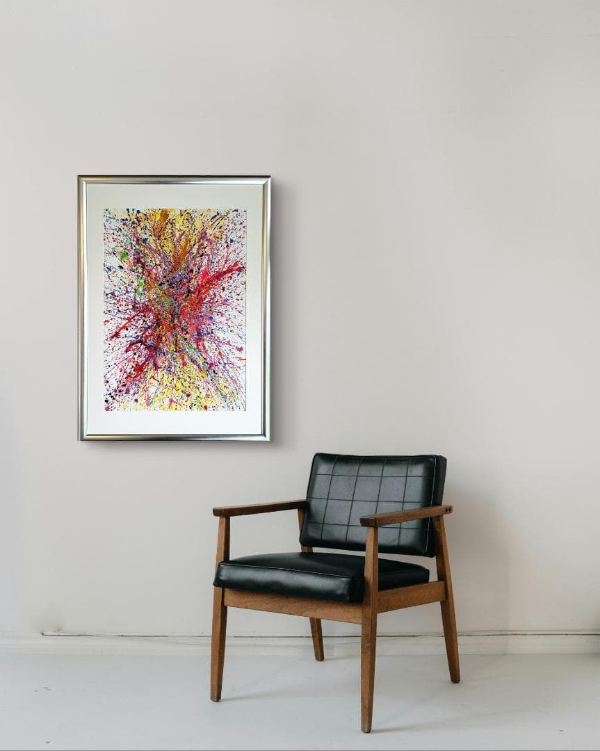 私たちの存在X / 抽象画 77×56㎝ B2 額縁セット 原画1点 モダン