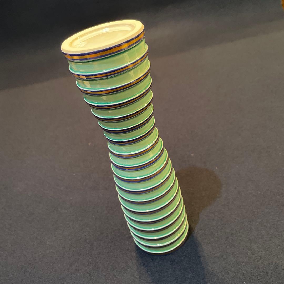 【中村 翠嵐】(造)『砧花入 』『淡青交趾独楽筋』共箱※美品