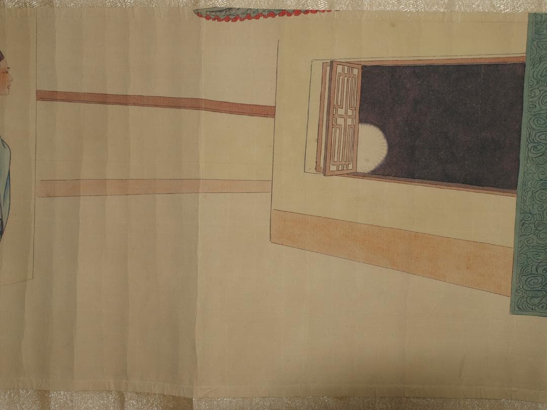 骨董市仕入れ品　中国唐時代の掛軸　激安骨董品　肉筆保証 BD418A8-2