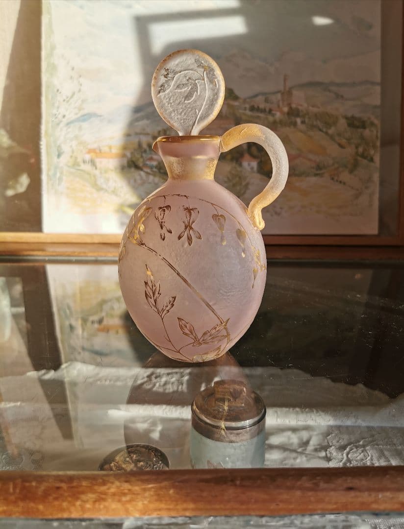 アンティーク ドームナンシー 駒草金彩デキャンタ ラヴェンダーピンク キャラフ