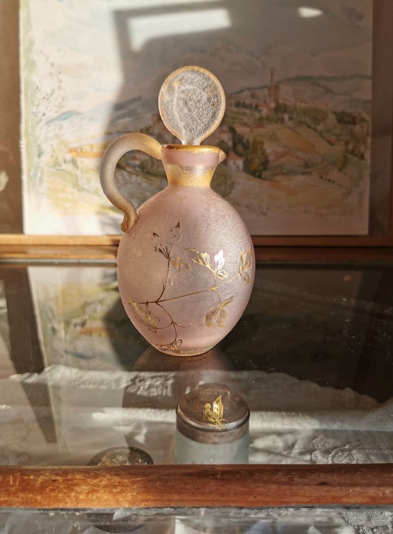 アンティーク ドームナンシー 駒草金彩デキャンタ ラヴェンダーピンク キャラフ