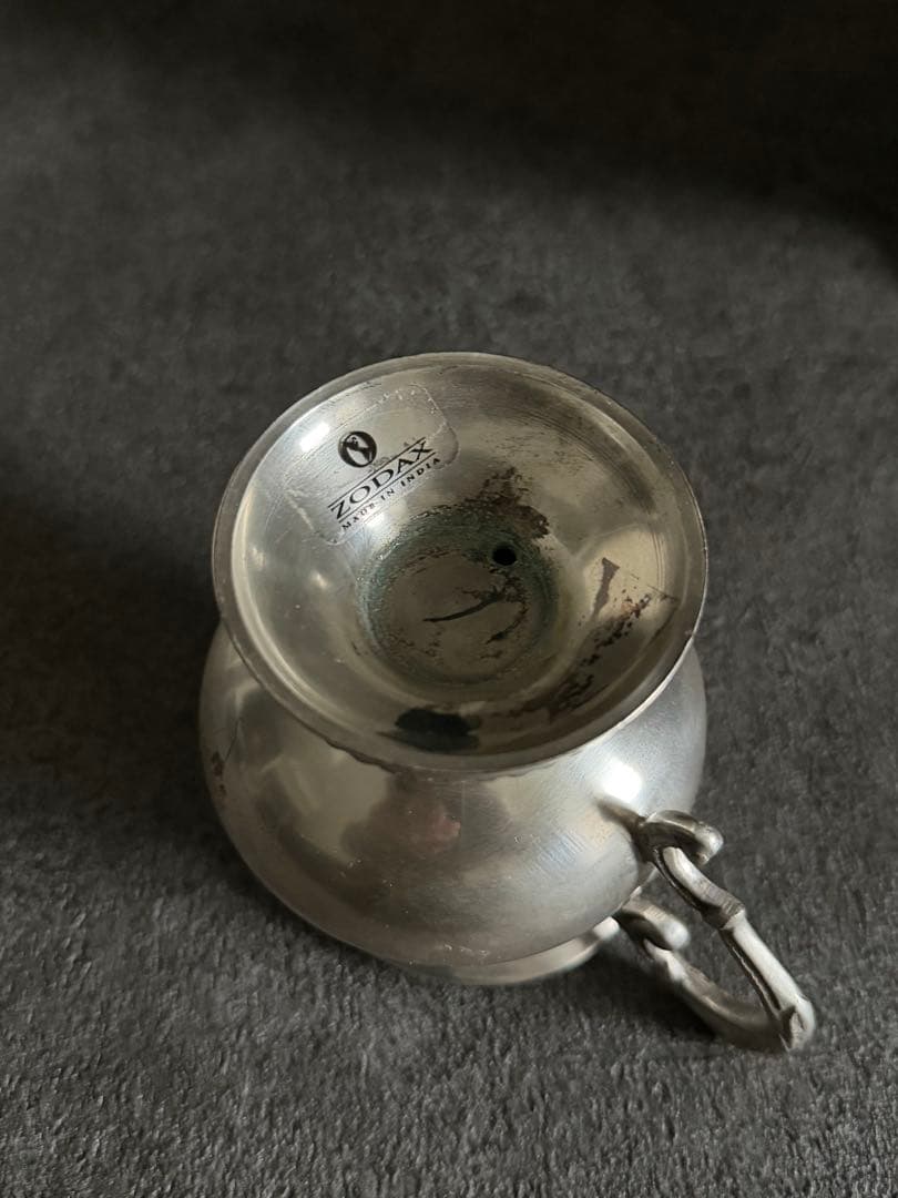 アンティーク　ポット&クリーマーセット　ピューター