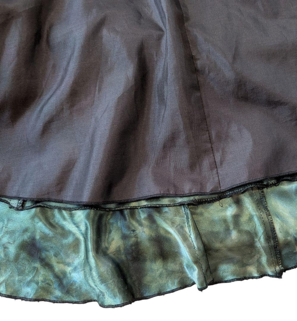 フラメンコ ツーピース ドレス グリーン レース フリル ナジャハウス Mサイズ