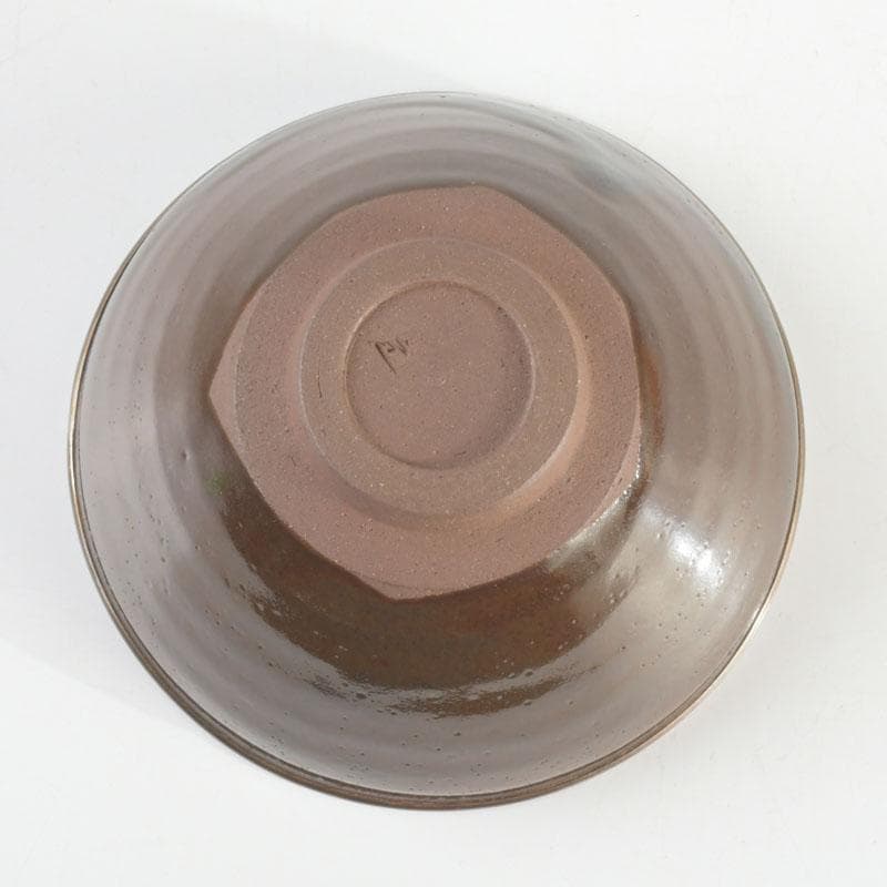 茶道具　桶谷定一作　灰被　天目茶碗　仕覆付　共布共箱　C　9487