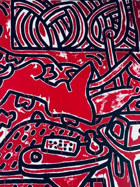 額装済/Red Room 1993/キース ヘリング/アートポスター