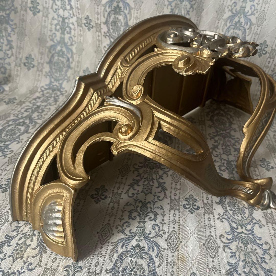 イタリア製 壁掛けコンソール② ウォールシェルフ ロココ調 アンティーク金色