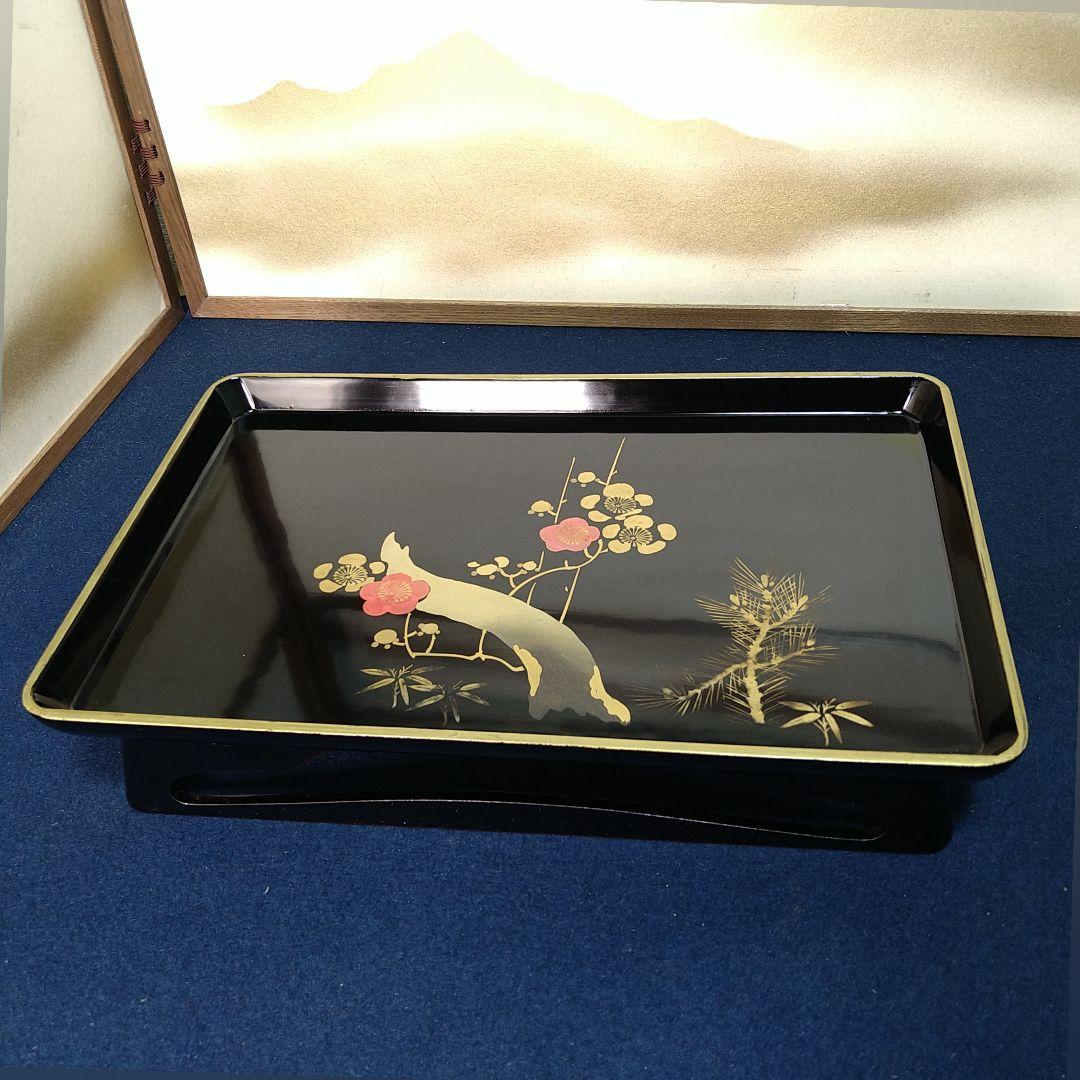 AH54 お屠蘇セット 木製漆塗 蒔絵 松竹梅図 専用紙箱入