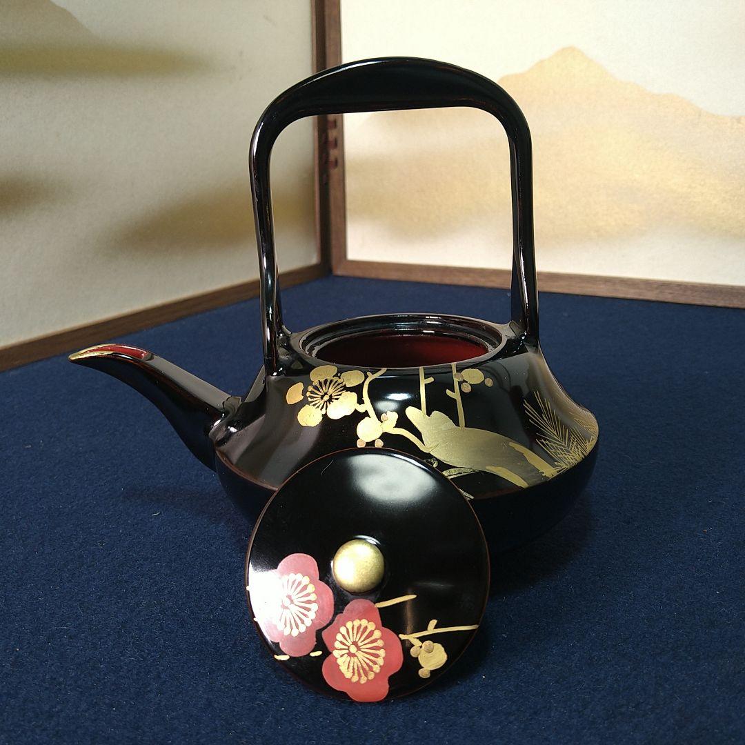 AH54 お屠蘇セット 木製漆塗 蒔絵 松竹梅図 専用紙箱入