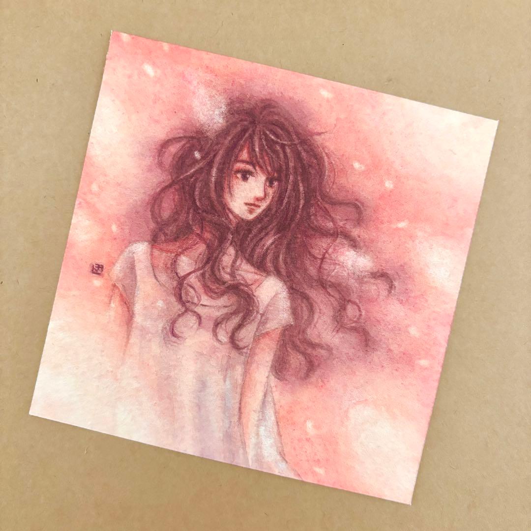 『置いていくもの』（手描きイラスト・オリジナル・絵画・水彩画・人物画・原画）