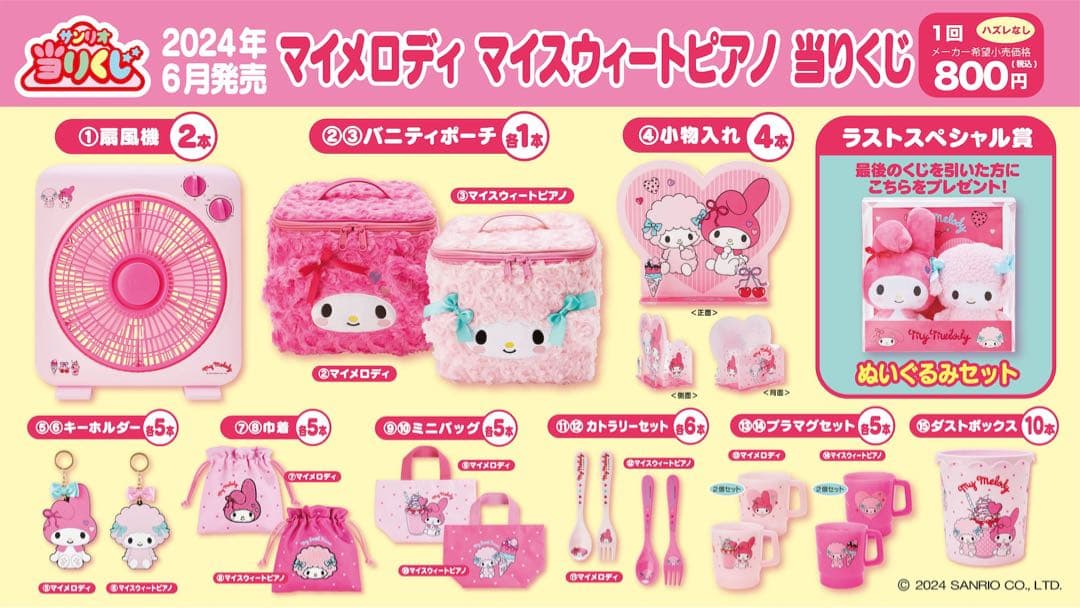 サンリオ マイメロ 一番くじ 当たりくじ