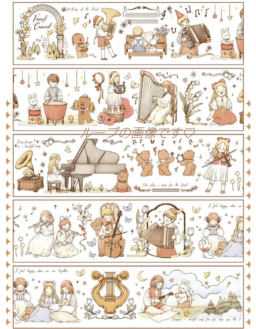 J596＃森林演奏家(PET)纯情男友切り売り海外人物マステ女の子