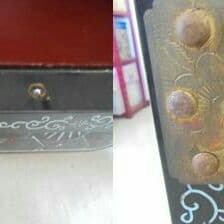 AKa5792　李朝箪笥　幅約５９ｃｍ　奥行約２８ｃｍ　高さ約７６、５ｃｍ