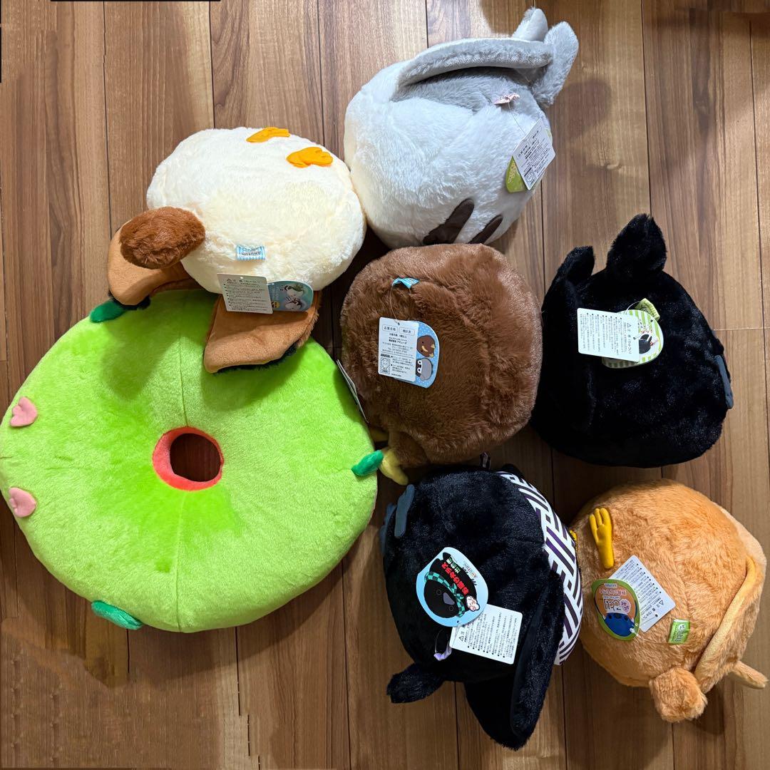 ふくふくシマエナガ　スズメ　カラス　など　ぬいぐるみ　クッション　セット