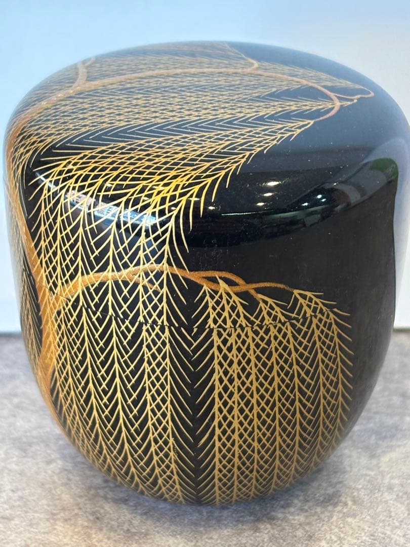 茶道具 柳蒔絵 芽柳中棗 輪島塗 棗 共箱