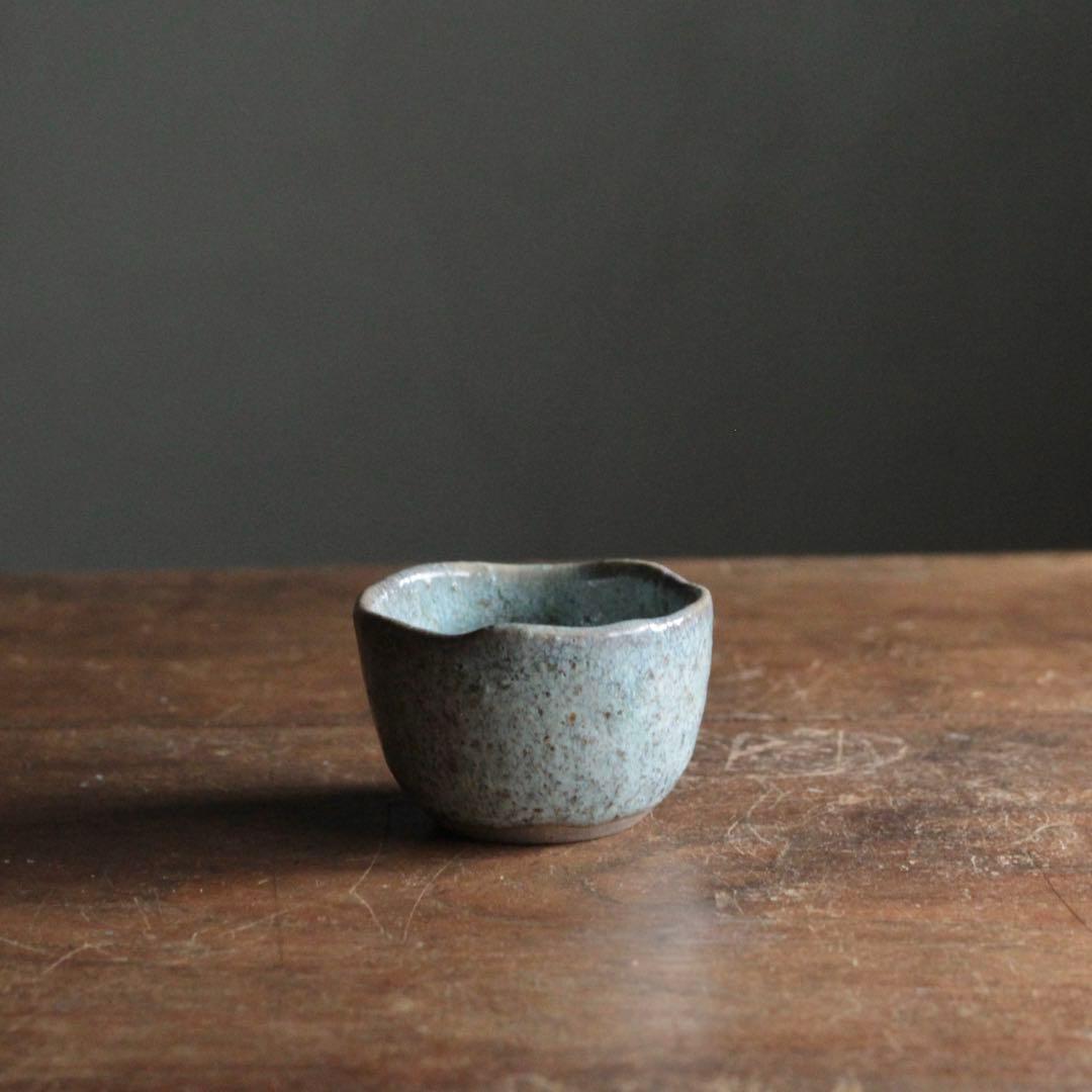 美しい 斑釉 小碗 大ぶり ぐい呑み 古道具 アンティーク