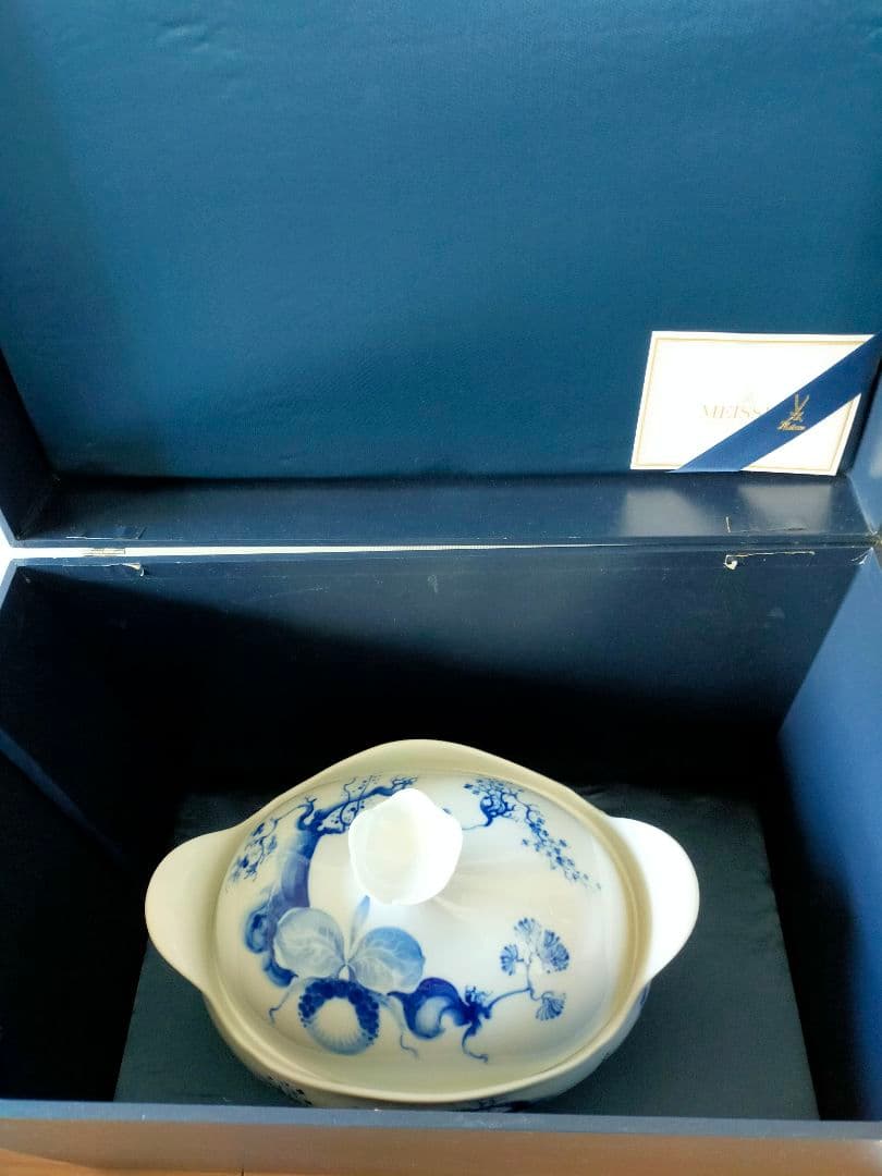珍品★美品【MEISSEN】ブルーオーキッド　スープチューリン（大）