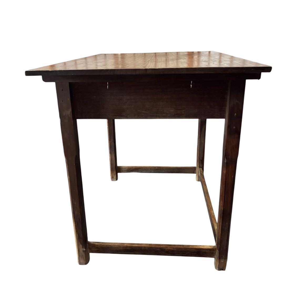 木製作業机 引き出し2つ付き アンティーク テーブル デスク 昭和レトロ