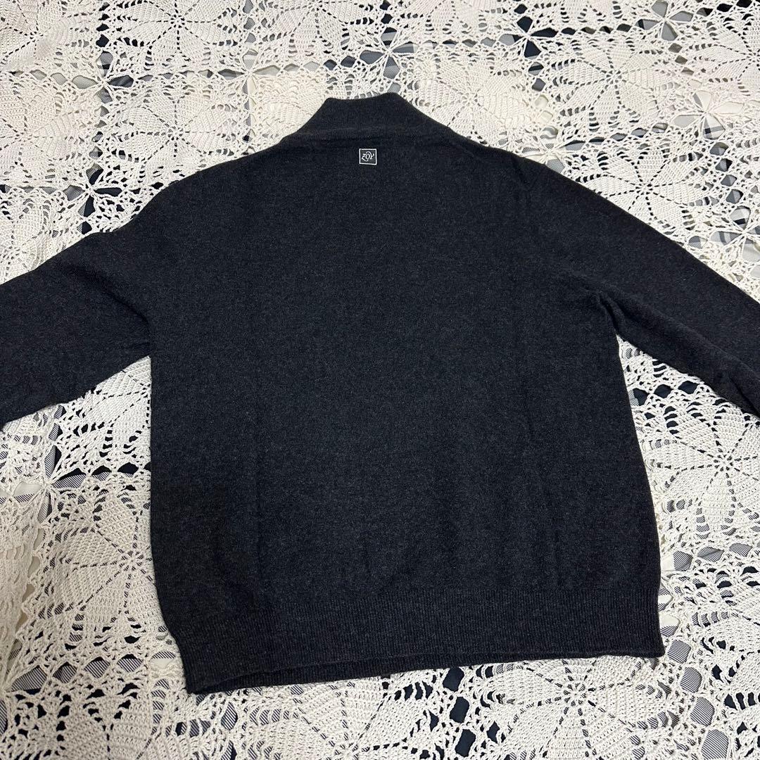 未使用品☆カシミヤ100%☆ゾーイ☆ハーフジップセーター☆グレーブラック