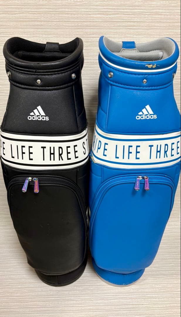 adidas Three Stripe Life キャディバッグ　青