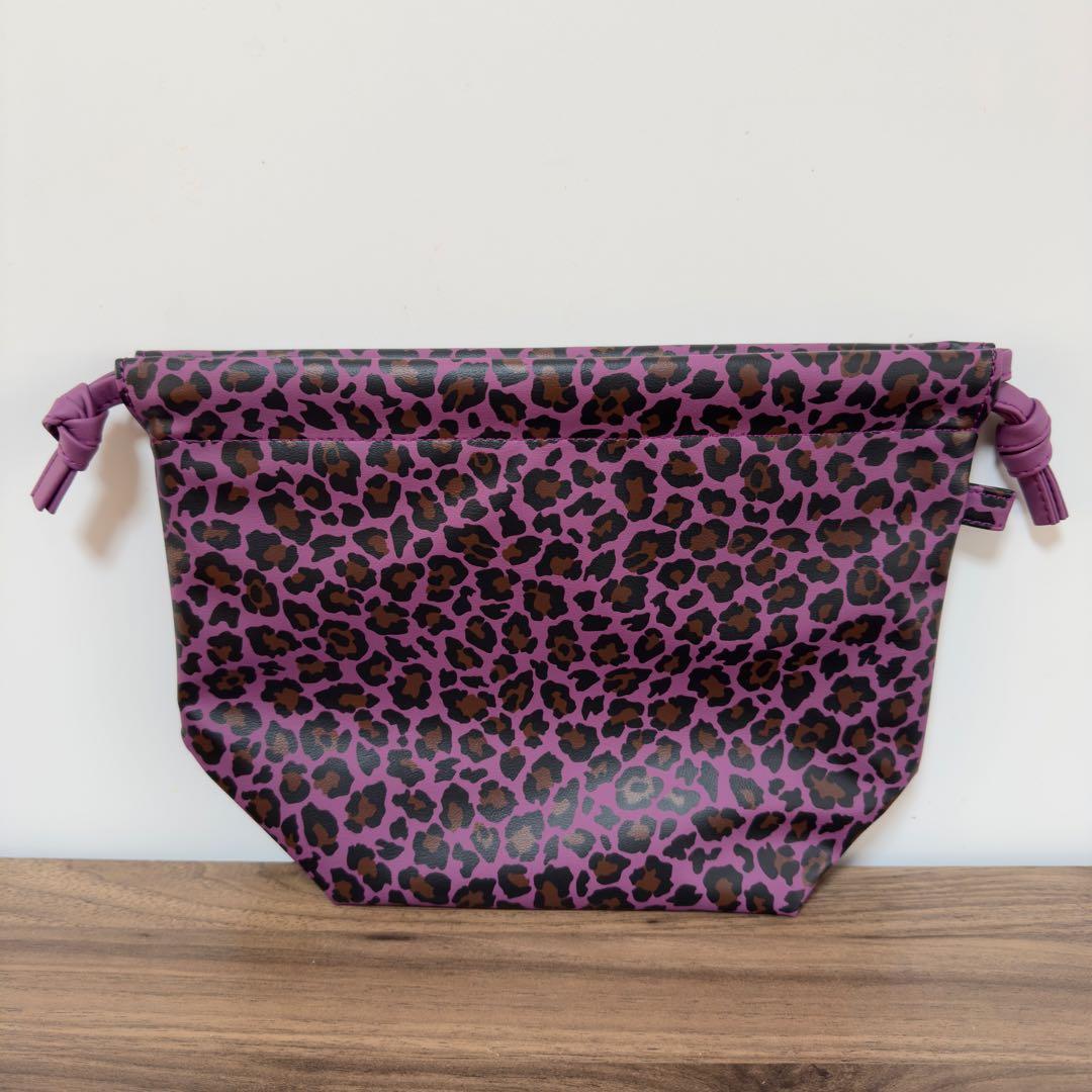 【新品未使用】コブクロ 九月八日 ドローストリングbag ヒョウ柄マルベリー