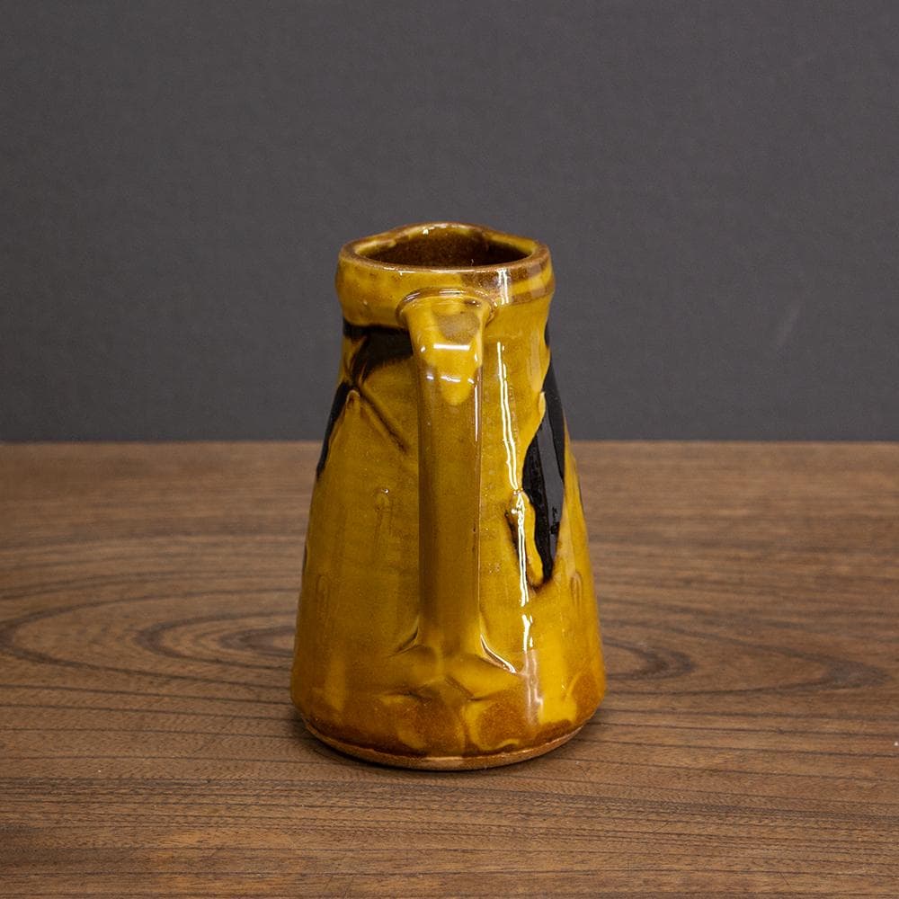 布志名焼 ピッチャー 高さ15cm 民芸 昭和レトロ （マーブル柄1）