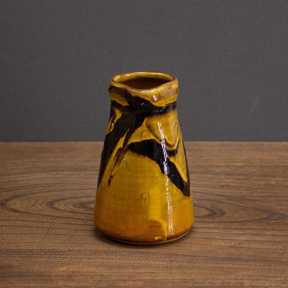 布志名焼 ピッチャー 高さ15cm 民芸 昭和レトロ （マーブル柄1）