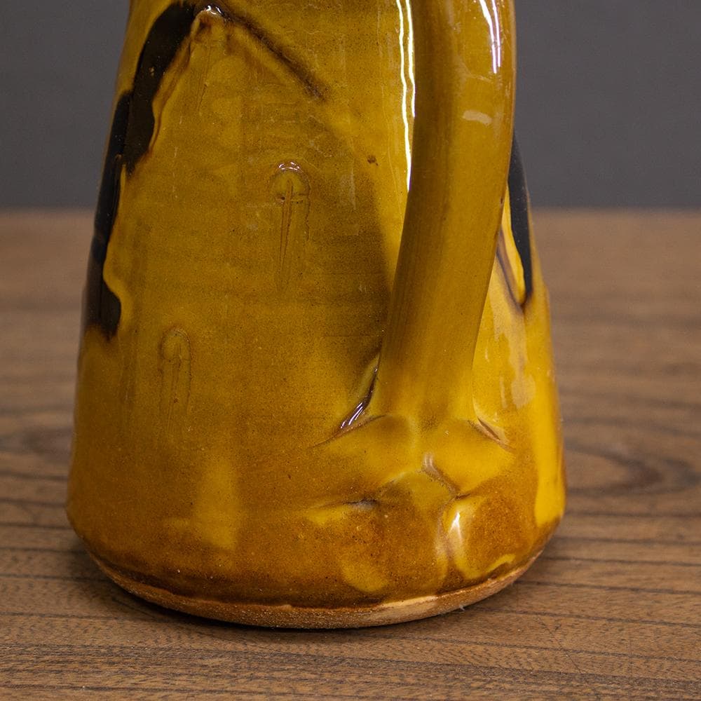 布志名焼 ピッチャー 高さ15cm 民芸 昭和レトロ （マーブル柄1）