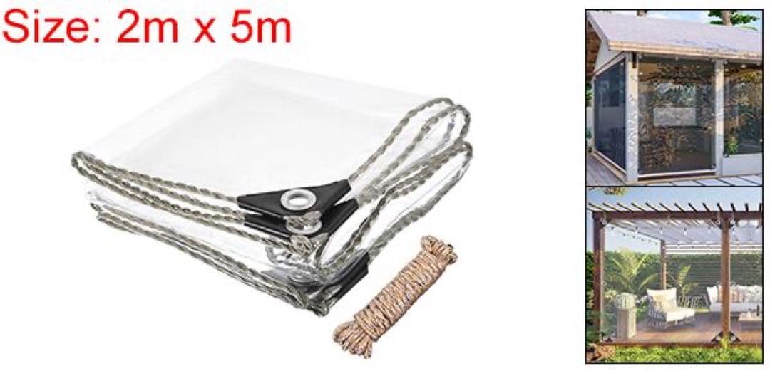 クリアタープ 金属製グロメット 結束ロープ付 防水 防塵 温室 庭 パティオ