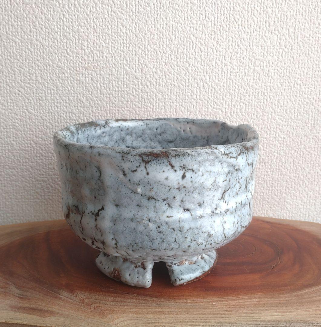 龍南 大振割高台茶碗 『氷壁』冬 共箱 茶道具 鬼萩