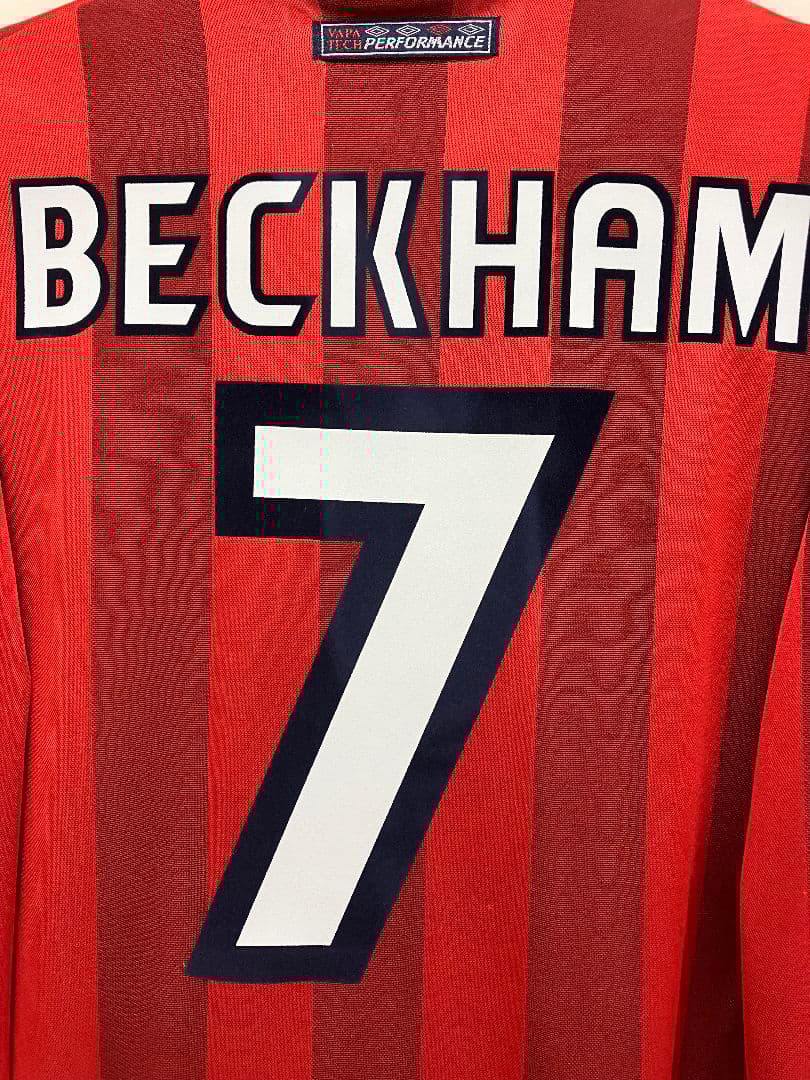 98-99 イングランド代表　ベッカム　アンブロオフィシャル　長袖ユニフォーム