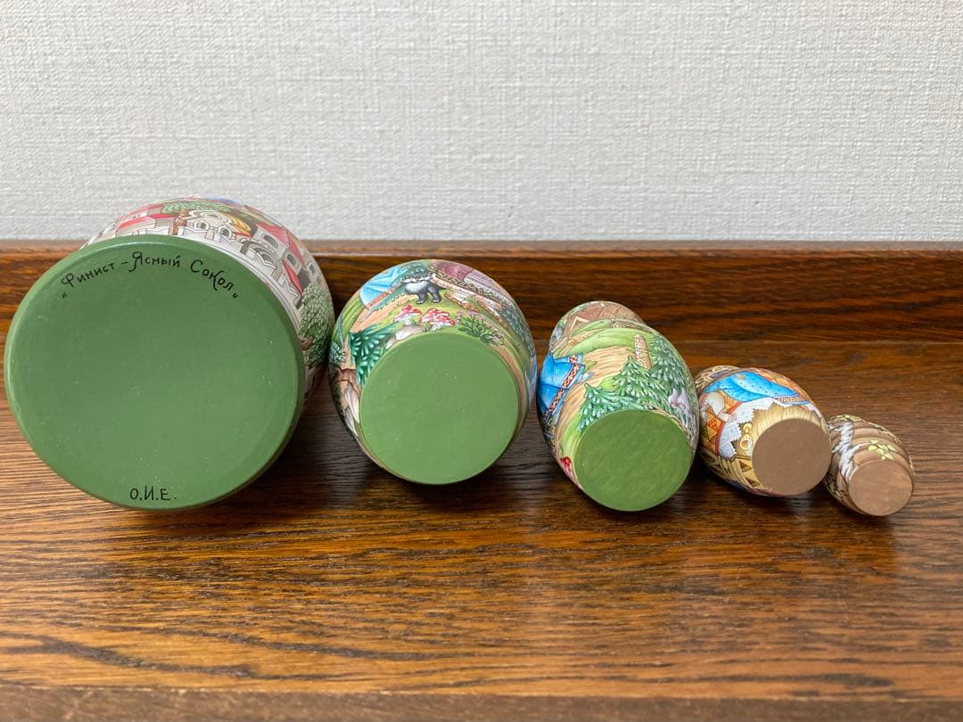 ロシア雑貨☆ロシア民話マトリョーシカ『鷹フィニストの羽根』(5P)オルガ作