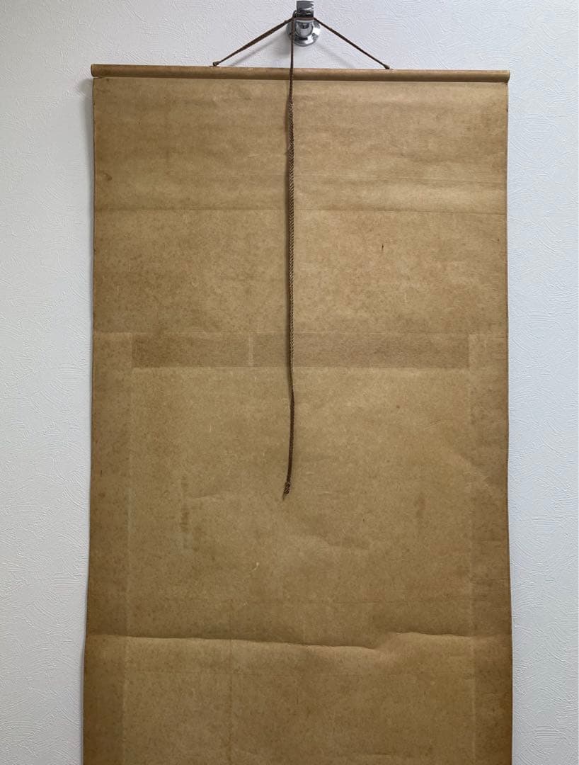 <徳次郎作>掛け軸　松・鹿・渓流