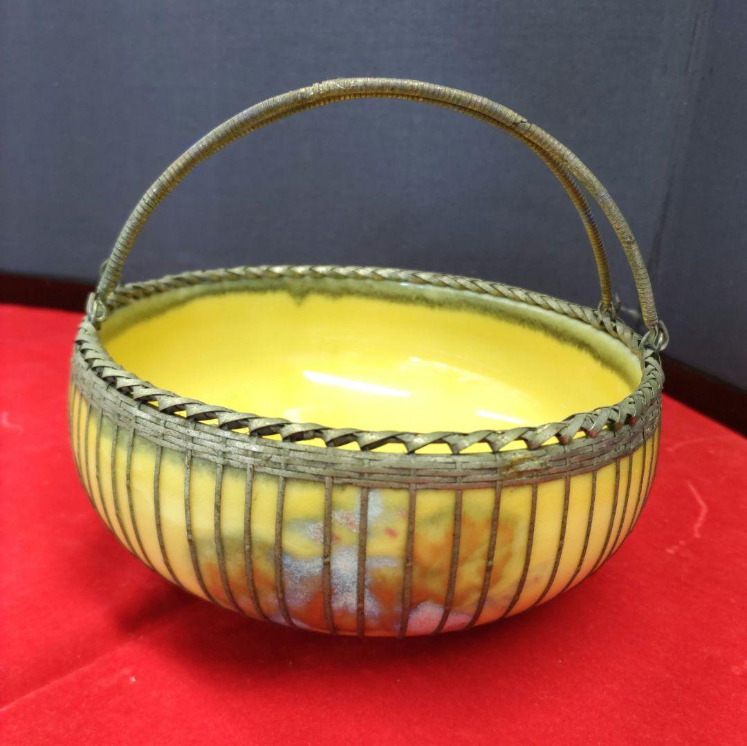 レトロ　手付き菓子鉢　D569