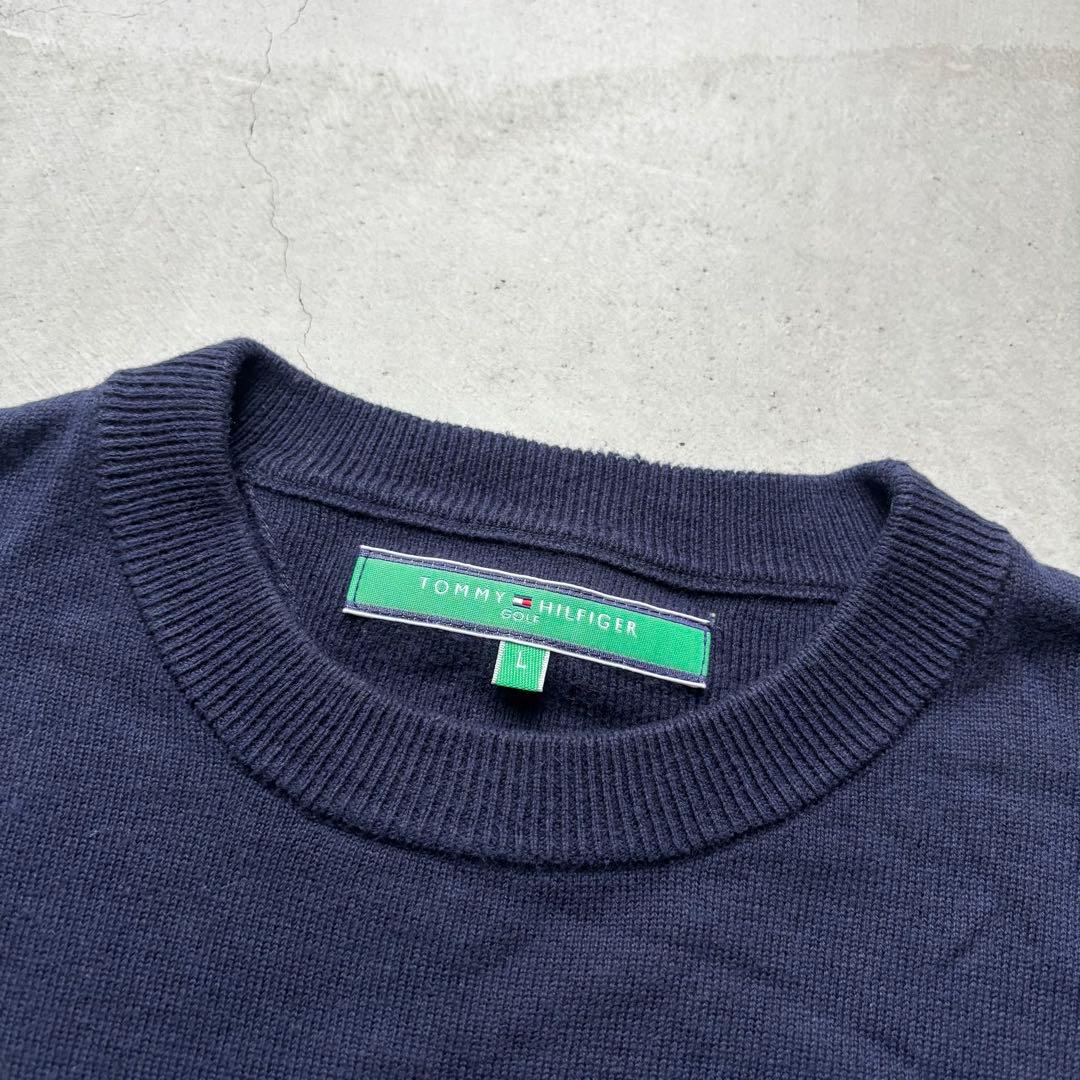 トミーヒルフィガーゴルフ ニットセーター ロゴ L