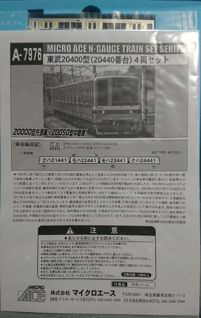Nゲージ マイクロエース 東武 20400型
