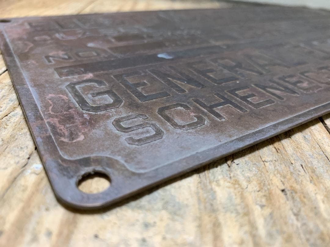 GE ブラス真鍮プレート サインプレート　銘板 銘盤 インダストリアル