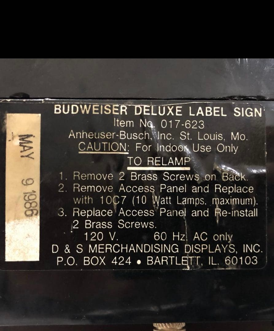 Budweiser バドワイザー ビンテージ ライトクロック サイン ノベルティ
