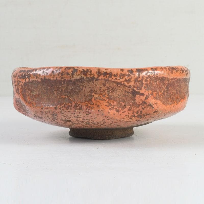 茶道具　芳幽軒　加藤石春作　赤楽茶碗　共布共箱　V　9429