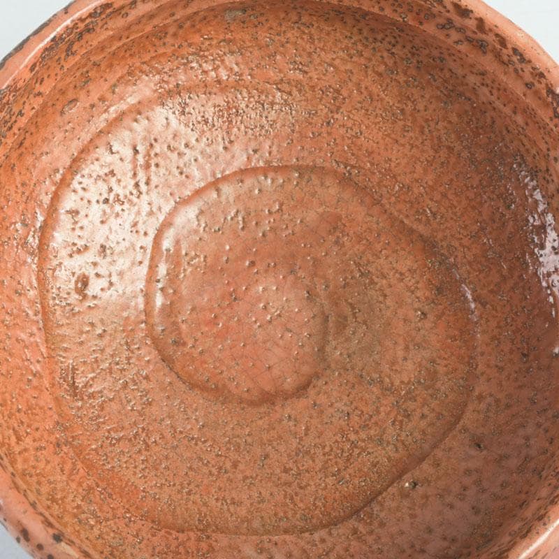 茶道具　芳幽軒　加藤石春作　赤楽茶碗　共布共箱　V　9429